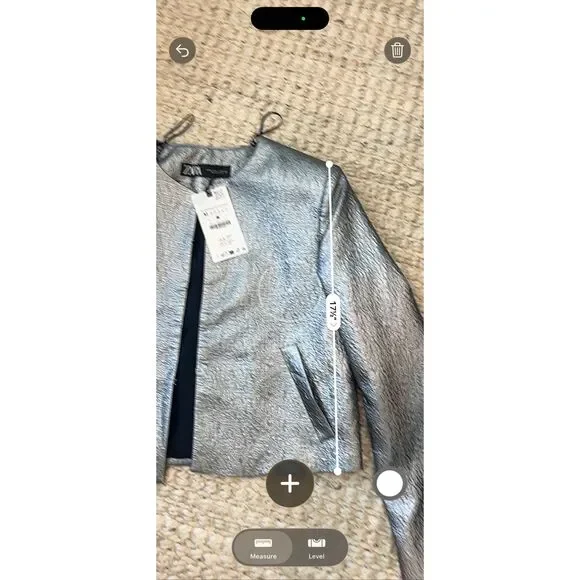 NWT Zara silver coated jacket, Med $80 A40 - Picture 6 of 8